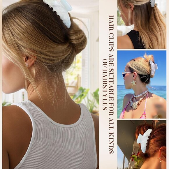 3PCS Hair Claw Clips Acrylic Non-slip Strong Hold for All Hair Types - Picture 3 of 7